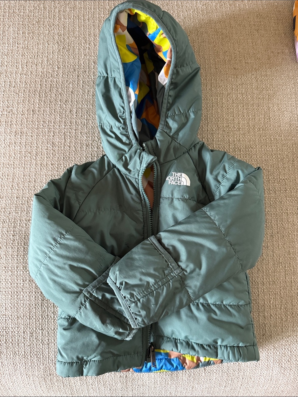 The North Face Kids Reversible Puffer Jacket Green Multicolor